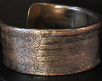 Etched Copper Cuff Bracelet (030318-004)