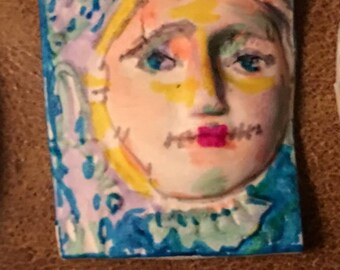 clay face jewelry craft supplies handmade cabochon zombie polymer clay findings doll parts head mask stripes tribal