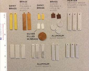 Add A Custom Hand Stamped Pendant, Pewter, Brass, Aluminum