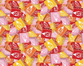 STARBURST candy cotton fabric by the yard, fq+, dessert fabric, novelty fabric, food fabric, Springs Creative, candy store fabric!