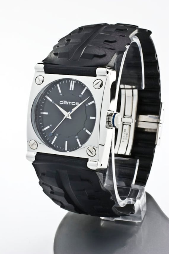 Mayans MC / Sons of Anarchy style - Motorcycle TREAD wristwatch - Tread w/ Polished Stainless Steel case