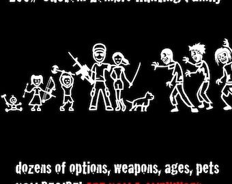 Zombie Hunting Family Decal 2017 NEW DESIGN