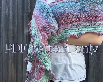 PDF knitting pattern shawl - Aurai PDF pattern ONLY