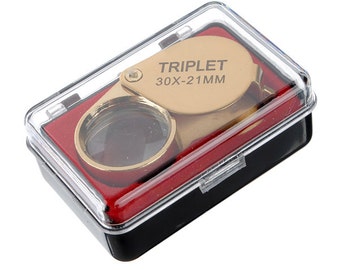 30 X 21mm Gold Jeweler Loupe Magnifying Eye Glass Magnifier ********** FAST SHIPPING *********