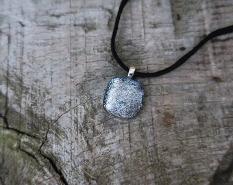 Silver Dichroic glass necklace