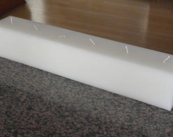 Hand poured 24 inch long multi wick candle with 6 wicks WHITE ships in 1 business day
