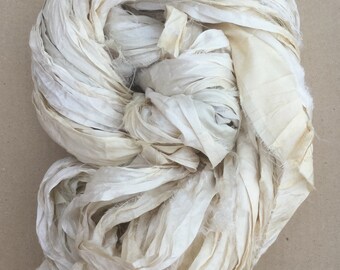 Sari Ribbon, Silk Ribbon, Undyed Sari Ribbon, Wide Silk Ribbon