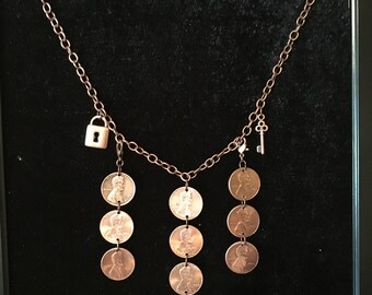 Genuine Penny Necklace with charms