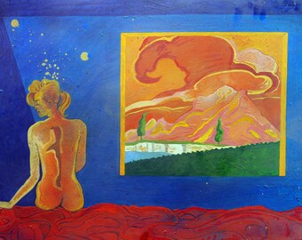Fine art.Textured Large Figurative Painting.oil Painting on Canvas.Extra Large Realism Painting.Wall Art.italian artist.Minimal.design.