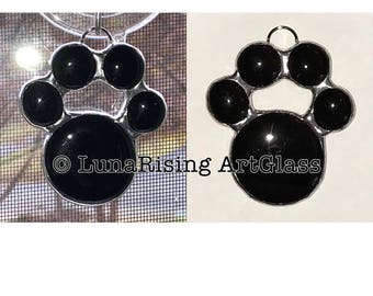 Black Paw Print Ornament Suncatcher **FREE Shipping in USA**