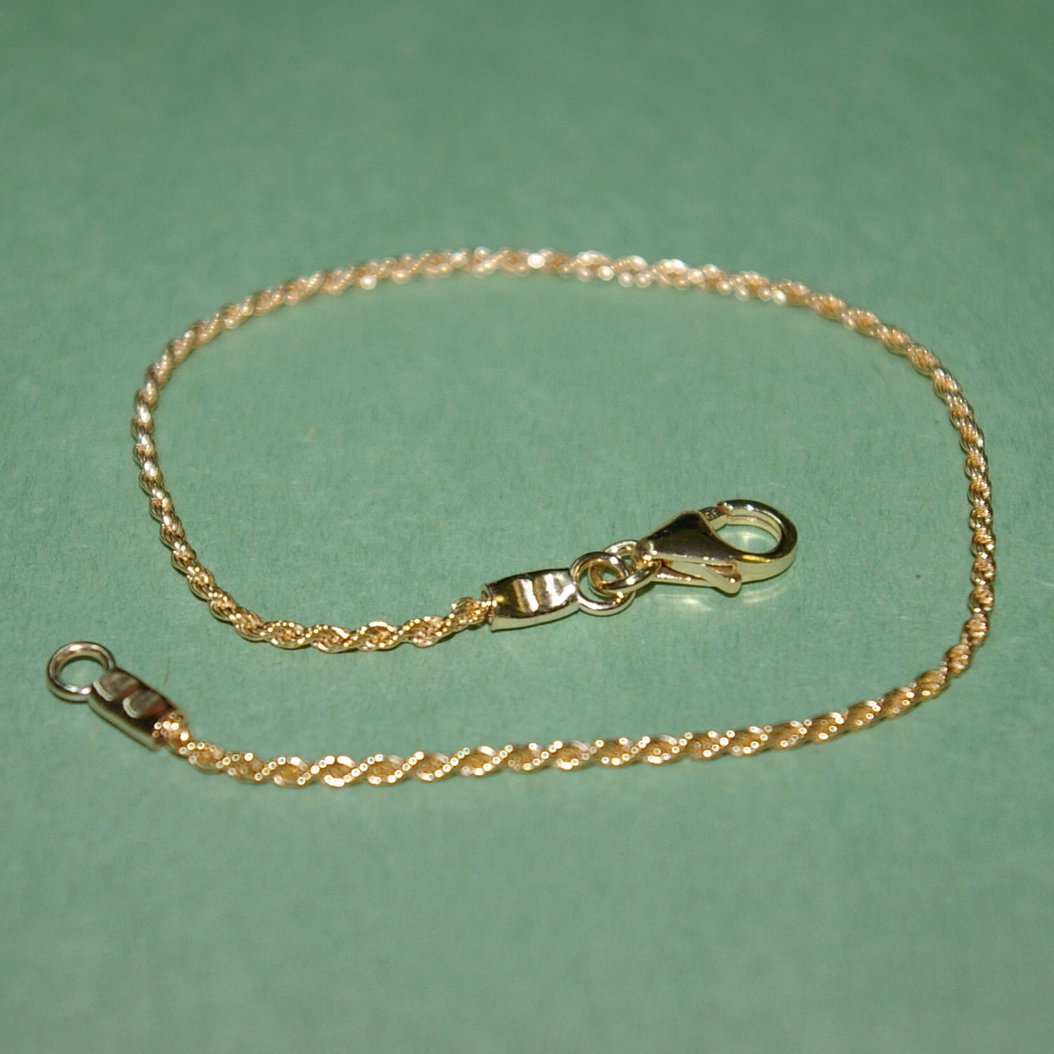 14kt Gold Filled 1.5mm ROPE Chain BRACELET Custom made to