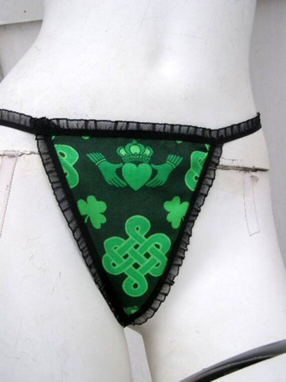 Items similar to Celtic Knot Claddagh Thong Panties Lingerie SL G