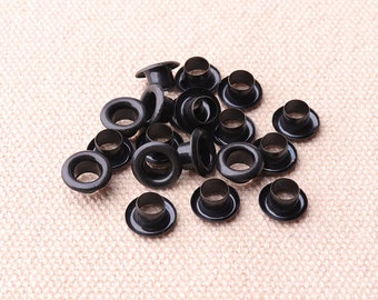100pcs Black Eyelets Grommets 8mm Grommet Eyelet For Bead Cores Clothes For leatherworking