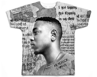 Kendrick Lamar T shirt. Quotes Mens (Unisex) Sublimation Tee. Hip Hop and Rap T shirts