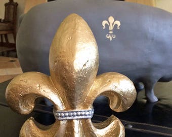 Gilded Fleur de Lis Statue