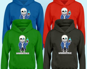 Undertail Kids Hoodie Sans Game Cartoon Gift Hoody Gaming Funny Boys Girls Sweat Jumper