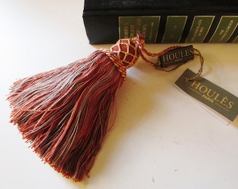 Houlès, Paris Vintage French Key Tassel by Houles, Paris, Hand Made Brick Red Tassel, French Chic, Traditional Decor, The Gilded Tassel