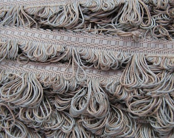 Pale Aqua and Tan Loop Fringe