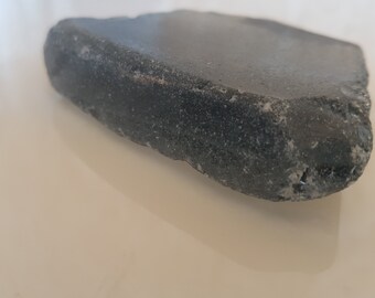 Large size sea glass, Raw sea glass dark grey color