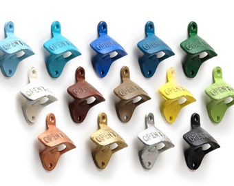 Wall Mounted Bottle Opener Pick Your Color Octoberfest Rustic Cast Iron Party Favor Stocking Stuffer Gift for Dad Christmas