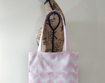 Pink Tote Bag, Reversible Bag, Market Tote