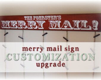 Customization Upgrade - Custom Christmas Card Sign - Custom Greeting Card Hanger - Personalized Christmas Decor - Personalization - Custom