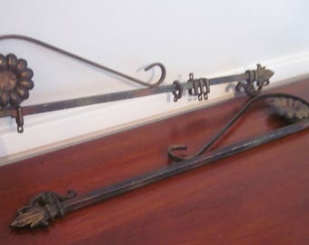 Vintage Swing Arm Curtain Rods, Set of 2, Antique, Edwardian, Art Nouveau