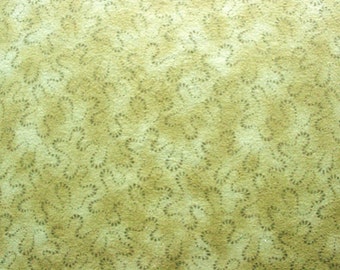 42 X 36 Moss Green Swirl Print Cotton Flannel Fabric Remnant