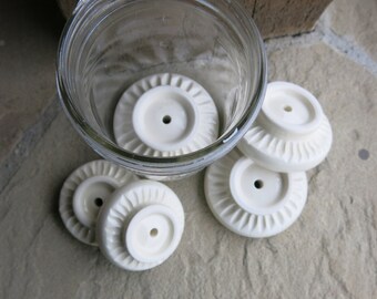 Ceramic Anaerobic Fermenting Weight Probiotic Foods for Wide or Small Mouth Jars Porcelain, Handmade Artisan Pottery by Licia Lucas Pfadt