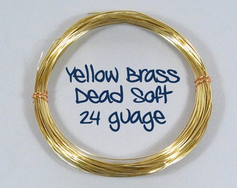 24ga 25ft DS Yellow Brass Wire