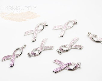 Breast Cancer Awareness Ribbon Pendant Charm MP35-003