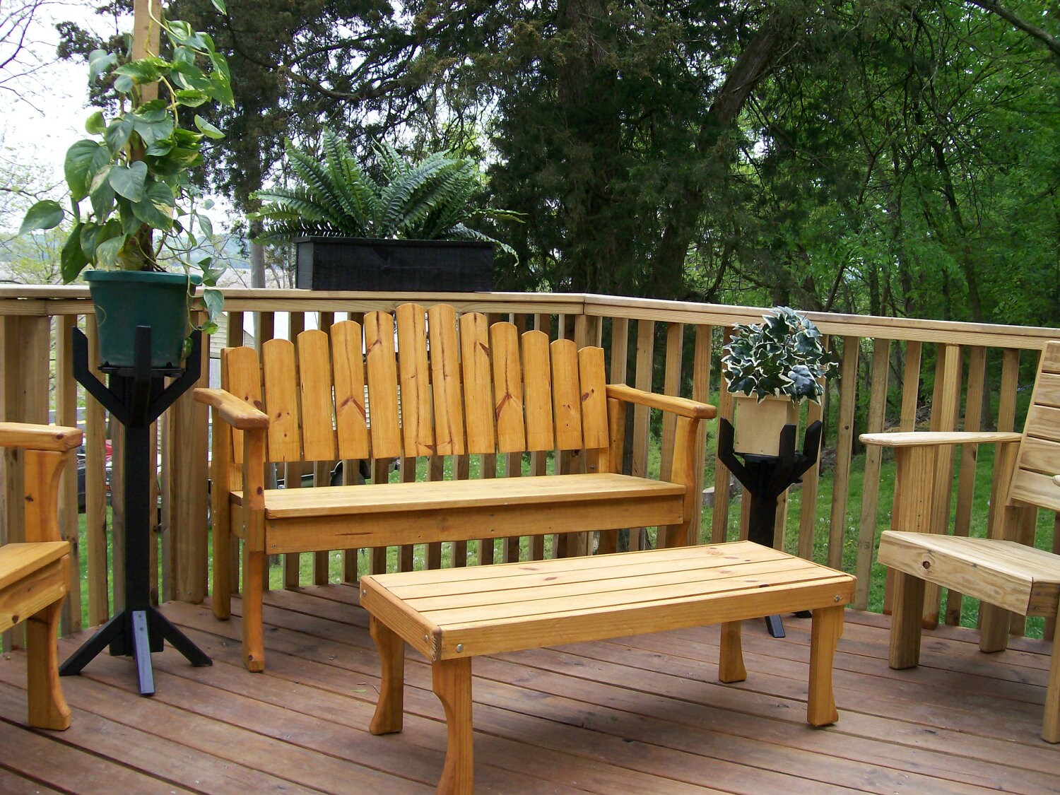 Plant Stand Wood Wooden Patio Zoom