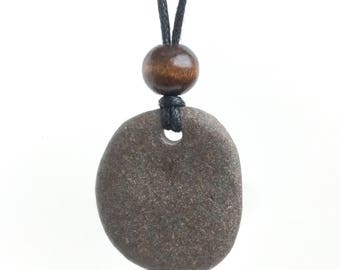 Lake Superior stone pendant necklace, stone necklace, stone pendant, beach rock pendant, beach rock necklace
