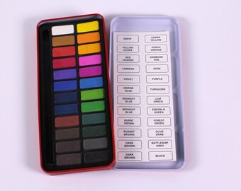 24 Colour Watercolour Tin Large Colour Variety