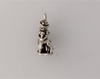 Sterling Silver 3-D Mary had a Little Lamb Charm Sterling Silver 3-D Mary had a