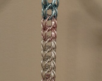 Chainmail Transgender Pride Keychain
