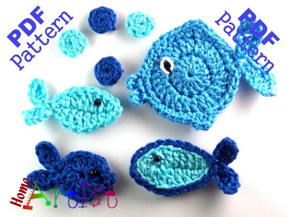 Fish crochet Applique Pattern