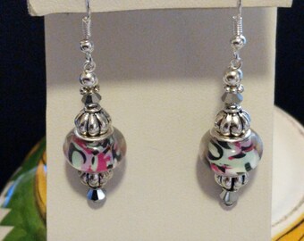 Lampwork bead earrings