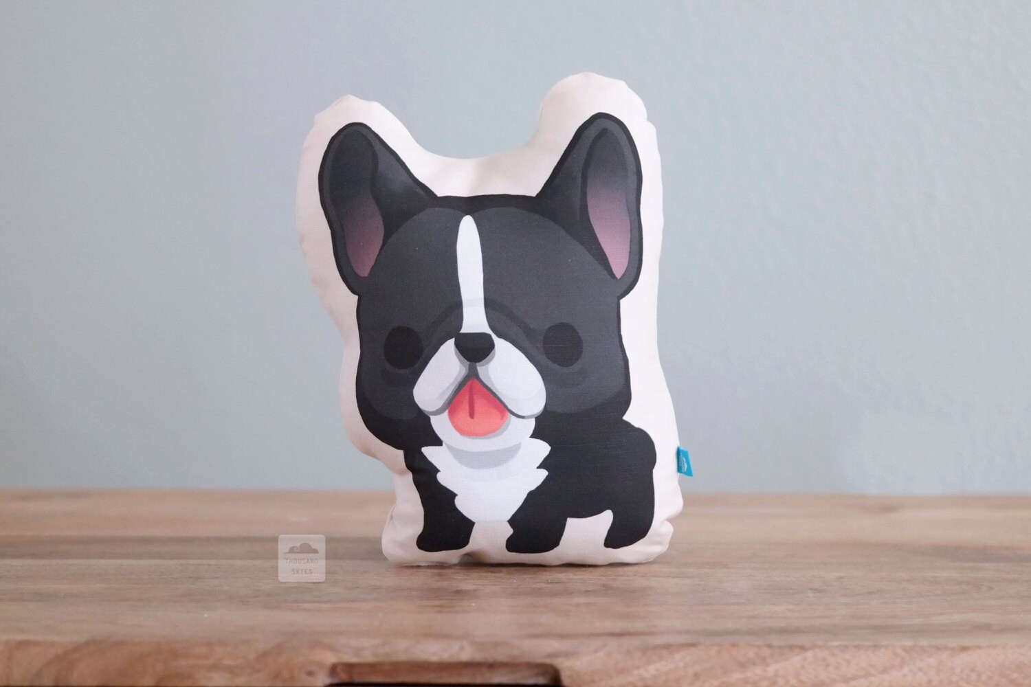 frenchie christmas pillow