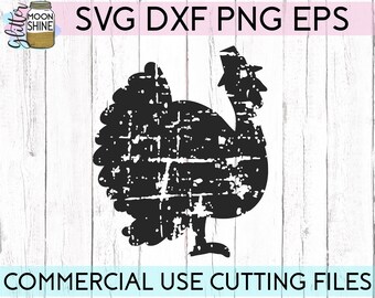 Distressed Turkey svg dxf eps png Files for Cutting Machines Cameo Cricut, Fall, Funny, Thanksgiving, Southern, Grunge, Cute, Boho, Country