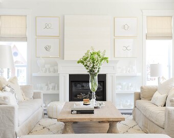 SET of FOUR paintings as seen on Monika Hibbs and Style at Home magazine