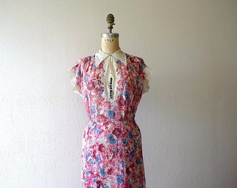 RESERVED . . . 1930s floral dress . vintage 30s dress