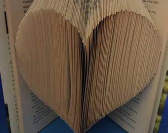 Folded book art, heart, book sculpture, unique gift, valentine, wedding gift, gift for her