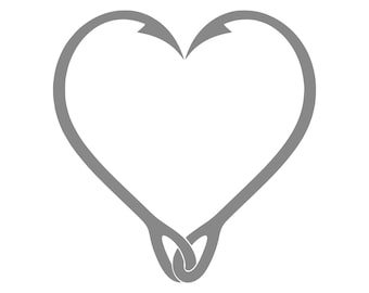 Download Fish Hook Heart SVG