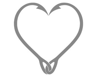 Download Fish Hook Heart SVG