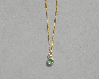 August Birthstone- Peridot Gold Plated Drop Necklace