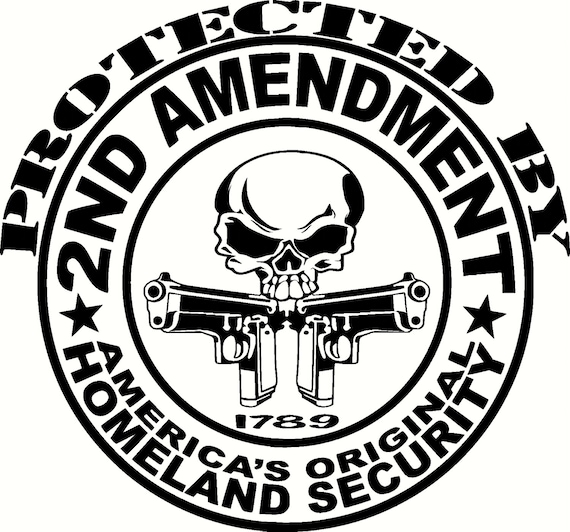 2ND AMENDMENT gun with pistol vinyl decal sticker car truck