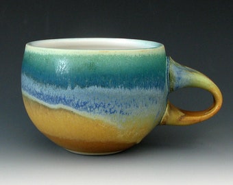 CERAMIC COFFEE CUP #8 - Stoneware Coffee Cup - Ceramic Cup - Stoneware Cup - Pottery Cup - Cappuccino Cup - Tea Cup - Cocoa Cup - Cups