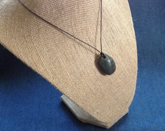 Pendant from Natural California Jade Beach Pebble