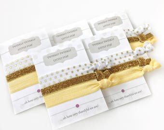 Twinkle Twinkle Little Star Baby Shower Favors - Twinkle Twinkle Little Star First Birthday Party Supplies - Hair Tie Favors